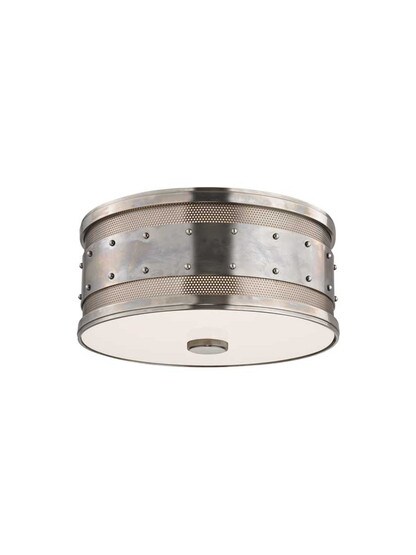 Gaines 2-Light Flush Mount in Historic Nickel.